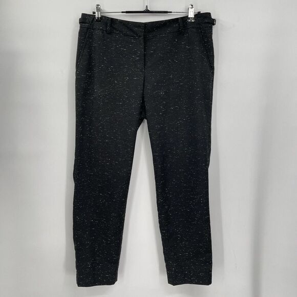 ANN TAYLOR Woman's BLACK DRESS PANTS‎ WITH WHITE ACCENTS- SIZE 10 - Picture 1 of 8